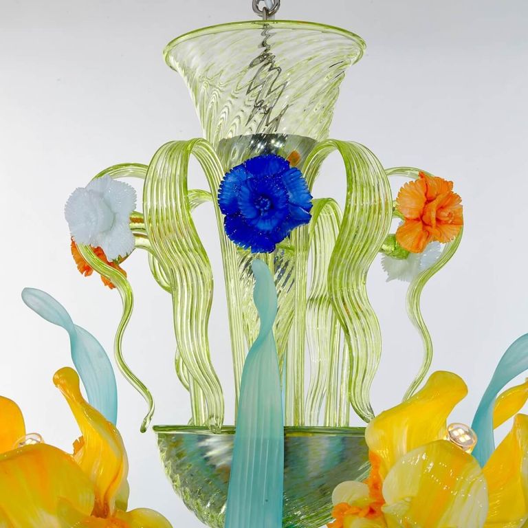 Van Gogh Iris Deluxe Multicolor Murano Glass Chandelier Sogni Di