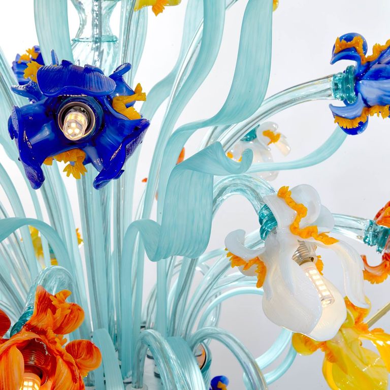 Van Gogh Iris Deluxe Multicolor Murano Glass Chandelier Sogni Di